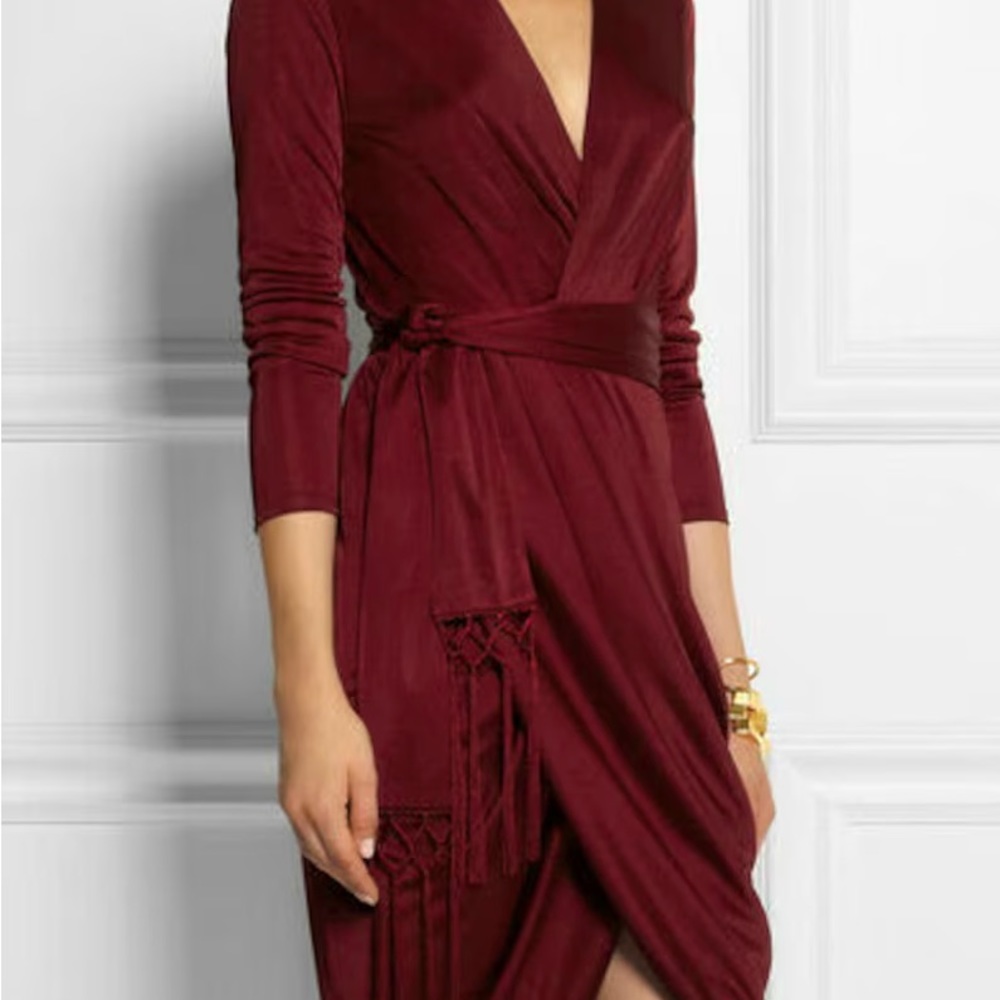 ALTUZARRA for Target Womens Red Satin Wrap Dress w Scarf